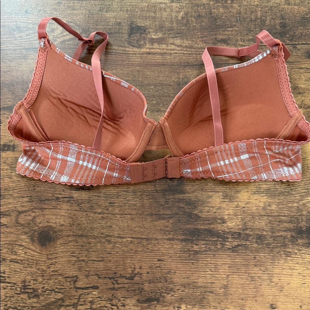 Stylish Plaid Bra in Rust and Silver - Picture 4 of 8